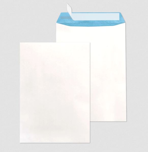 Versandtaschen DIN B4 haftklebend weiß/blau fadenverstärkt 125 g/m²