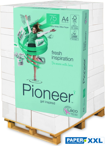 PIONEER fresh inspiration - Premium Kopierpapier, FSC, 75 g/m², DIN A4 - Palette = 100.000 Blatt