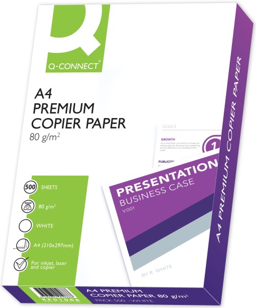 Q-Connect PREMIUM COPIER PAPER KF01088 Kopierpapier, 80 g/m², DIN A4