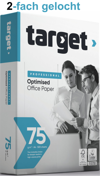 target PROFESSIONAL optimised Kopierpapier, FSC, 75 g/m², DIN A4 - 2-fach GELOCHT