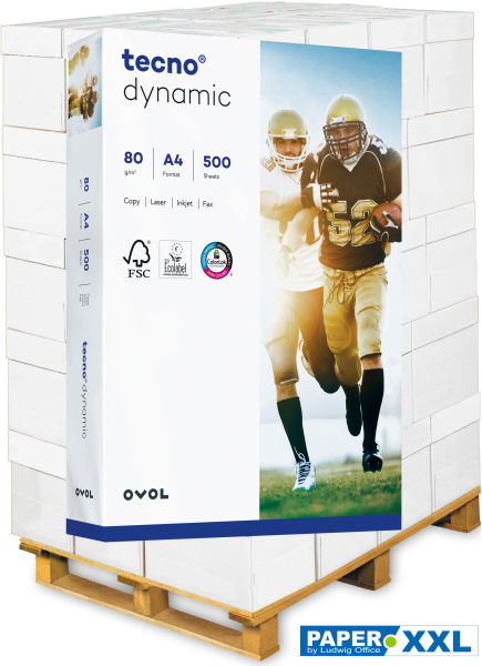 tecno DYNAMIC Kopierpapier, 80 g/m², DIN A4 - Palette = 100.000 Blatt