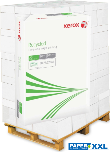 Xerox RECYCLED Recyclingpapier, Kopierpapier 003R91166, 80 g/m², DIN A3 - Palette = 60.000 Blatt