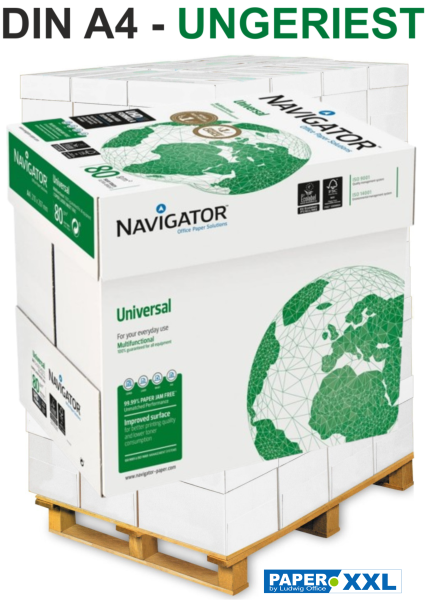 Navigator UNIVERSAL Kopierpapier, 80 g/m², DIN A4, UNGERIEST - Palette = 100.000 Blatt