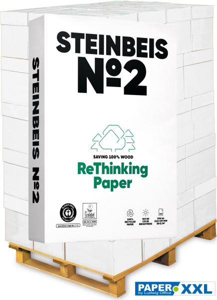 Steinbeis No.2 Recyclingpapier / Kopierpapier, 80 g/m², DIN A4 - Palette = 100.000 Blatt