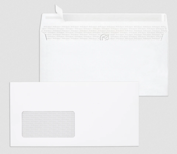 Fenster-Briefhüllen, weiß 90 g/m², DIN lang, "MAILdigital" - haftklebend