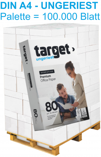 target EXECUTIVE Kopierpapier UNGERIEST (Speedbox), 80 g/m², DIN A4 - Palette = 100.000 Blatt