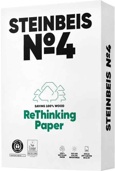 Steinbeis No.4 Recyclingpapier / Kopierpapier, 80 g/m², DIN A3 - vormals EvolutionWhite