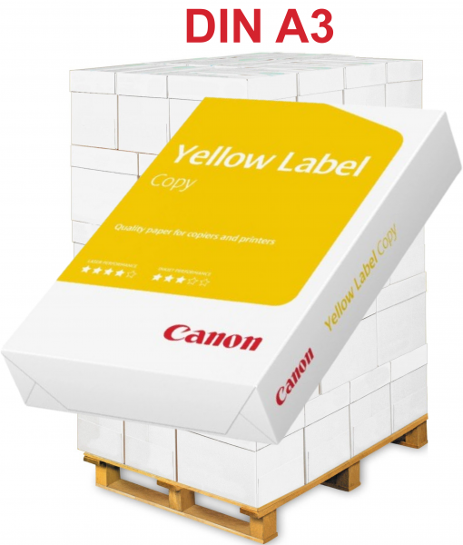 Canon YELLOW Label COPY Kopierpapier, DIN A3, 80 g/m² - Palette = 50.000 Blatt