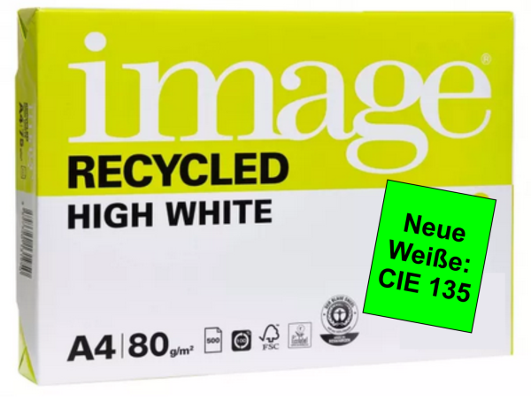 Image Recycled HIGH WHITE - 80 g/m² - A4 - mit neuer Weiße CIE 135