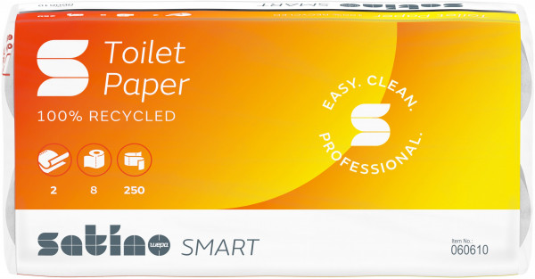 Satino SMART Toilettenpapier Kleinrollen, 2-lagig, 9,4 x 11 cm - 060610