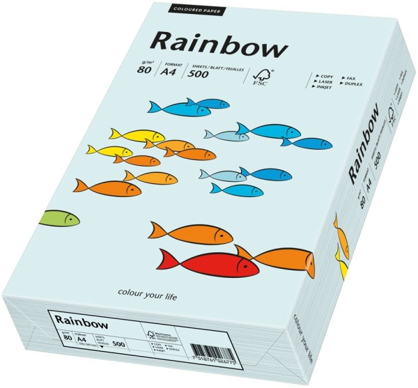 Rainbow 82 hellblau, farbiges Kopierpapier, 80 g/m², DIN A4