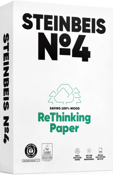Steinbeis No.4 Recyclingpapier / Kopierpapier, 80 g/m², A4 - vormals EvolutionWhite