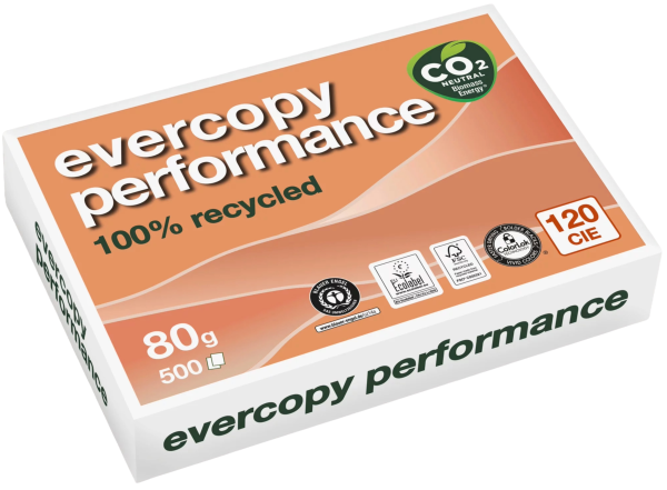 evercopy PERFORMANCE Recyclingpapier, Kopierpapier, 80 g/m², DIN A4