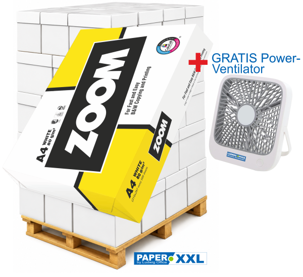 Zoom Kopierpapier, 80 g/m², DIN A4, PEFC - Palette = 100.000 Blatt