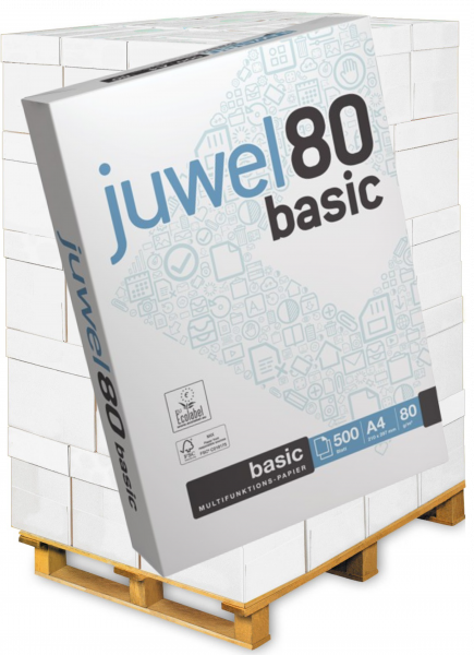 Juwel 80 Basic FSC Kopierpapier, 80 g/m², A4 - Palette = 100.000 Blatt