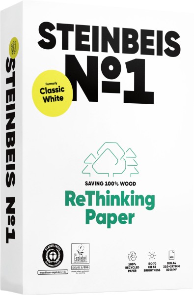Steinbeis No.1 Recyclingpapier / Kopierpapier, 80 g/m², DIN A4 - vormals ClassicWhite