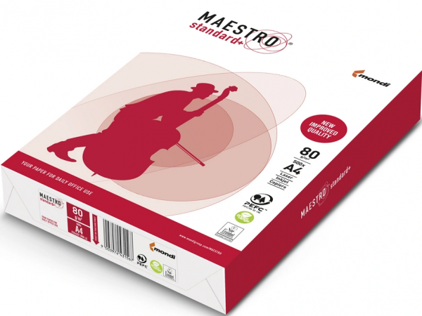 Maestro STANDARD+ Kopierpapier PEFC, DIN A4, 80 g/m² - Palette = 100.000 Blatt