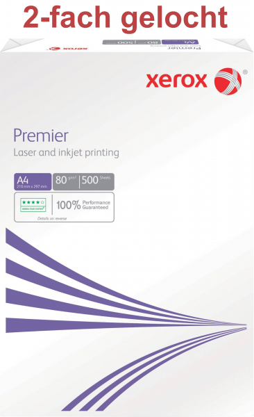 Xerox PREMIER 003R93020 ECF Kopierpapier, 80 g/m², DIN A4 - 2-fach GELOCHT