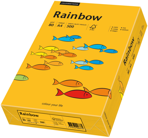 Rainbow 22 mittelorange, farbiges Kopierpapier, 80 g/m², DIN A4