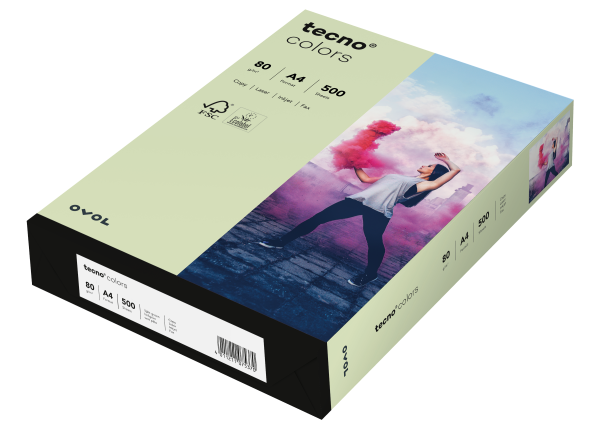 tecno COLORS hellgrün, farbiges Kopierpapier, 80 g/m², DIN A4
