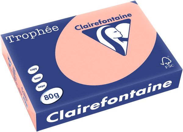 Clairefontaine Trophée, farbiges Kopierpapier, PFIRSICH 1970PC, 80 g/m², DIN A4