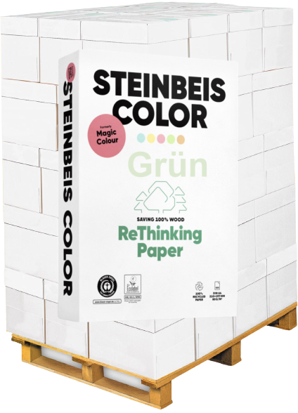 Steinbeis COLOR, Magic Colour, GRÜN, 80 g/m², DIN A4 - Palette = 100.000 Blatt