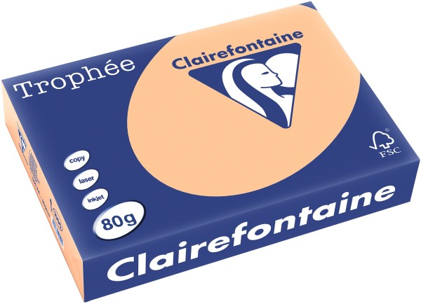 Clairefontaine Trophée, farbiges Kopierpapier, APRIKOSE 1995PC, 80 g/m², DIN A4