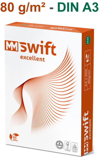 MM Swift EXCELLENT Kopierpapier PEFC, 80 g/m², DIN A3