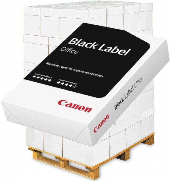 Canon BLACK Label OFFICE Kopierpapier, A4, 75 g/m² - Palette = 100.000 Blatt