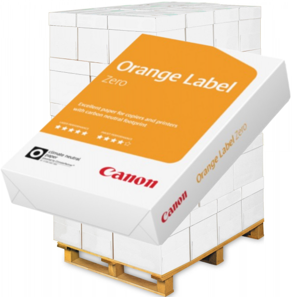 Canon ORANGE Label ZERO, FSC Kopierpapier, A4, 80 g/m² - CO₂-neutral - Palette = 100.000 Blatt