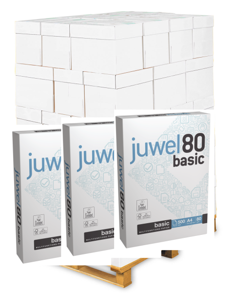 Juwel 80 Basic FSC Kopierpapier, 80 g/m², A4 - Palette = 100.000 Blatt