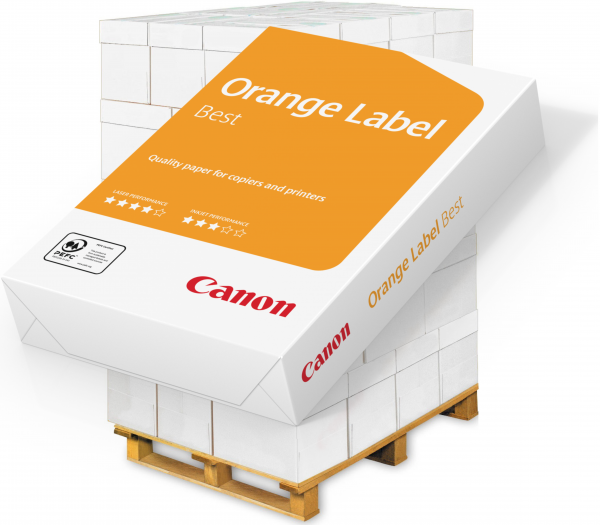 Canon ORANGE Label BEST, PEFC Kopierpapier, A4, 80 g/m² - Palette = 100.000 Blatt