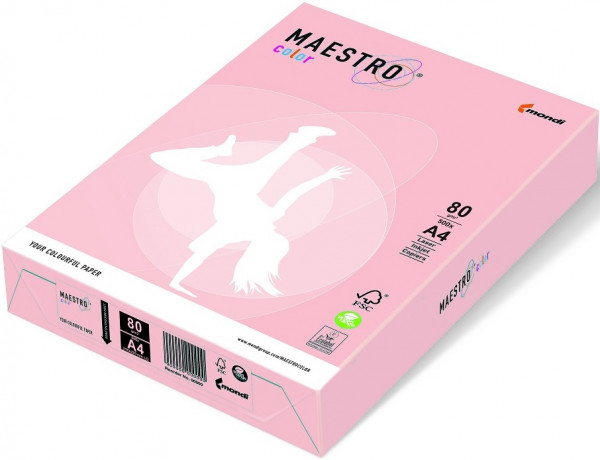 Maestro Color Pastell FLAMINGO farbiges Kopierpapier, 80 g/m², DIN A4