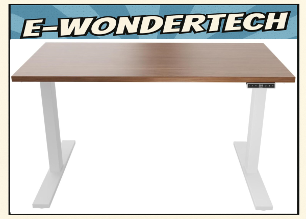 Bisley "E-WonderTech" - Sitz-Steh-Tisch, 160x80cm, elektr., verkehrsweiß/ walnuss - teilmontiert