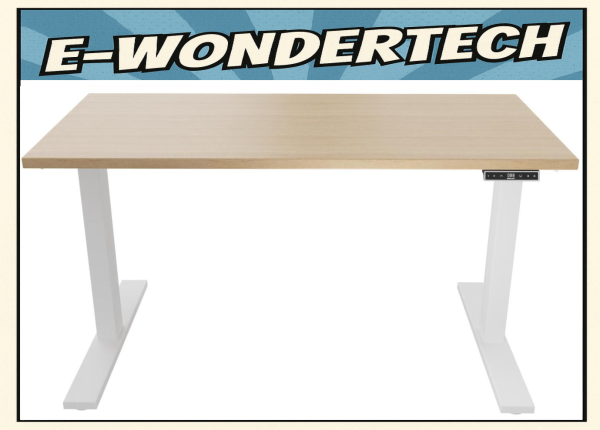 Bisley "E-WonderTech" - Sitz-Steh-Tisch, 160x80cm, elektr., verkehrsweiß / eiche - teilmontiert
