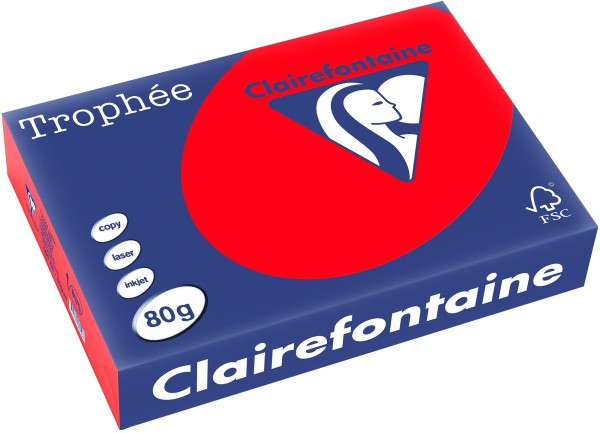 Clairefontaine Trophée, farbiges Kopierpapier, KORALLENROT 8175PC, 80 g/m², DIN A4