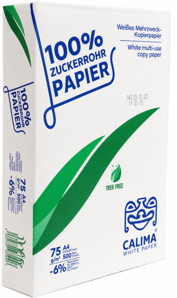 CALIMA WHITE PAPER, Kopierpapier aus Zuckerrohr, 75 g/m², DIN A4 - 100% TREE FREE