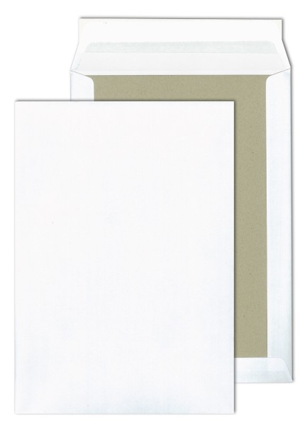 Papprückwandtaschen, weiß120 g DIN B 4 (250x353 mm) haftklebend