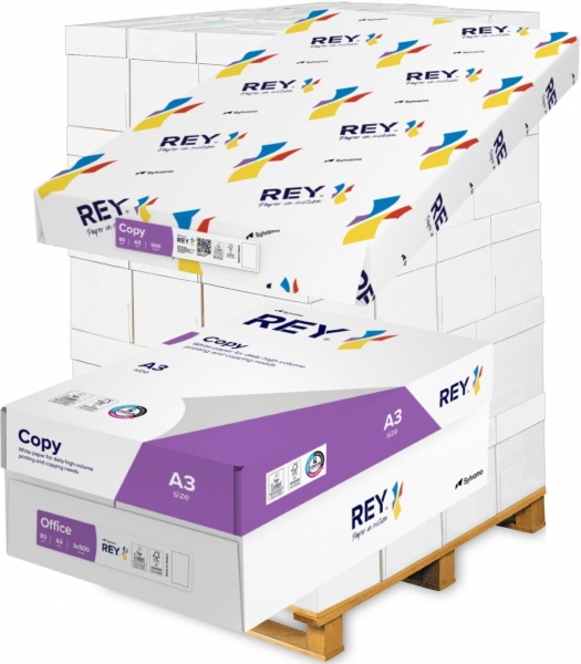 Rey COPY Kopierpapier 80 g/m², DIN A3, CO₂-neutral - Palette = 50.000 Blatt