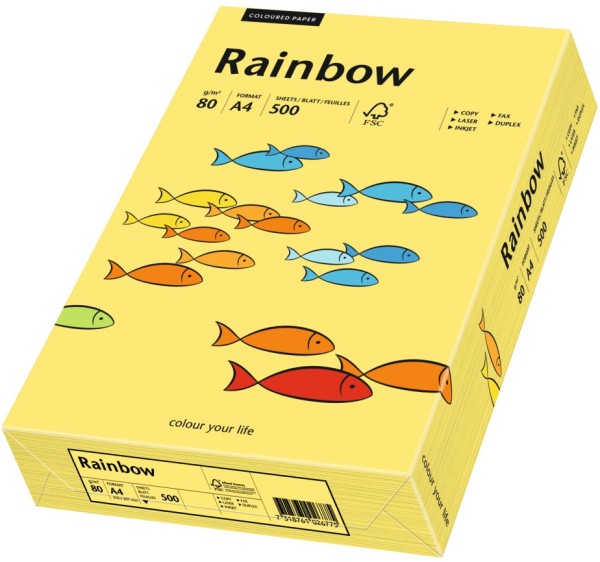 Rainbow 16 gelb, farbiges Kopierpapier, 80 g/m², DIN A4