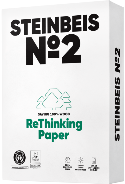 Steinbeis No.2 Recyclingpapier / Kopierpapier, 80 g/m², DIN A3 - vormals TrendWhite