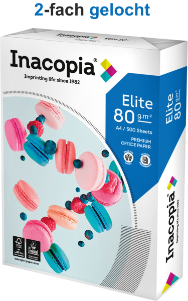 inacopia ELITE Kopierpapier FSC, 80 g/m², DIN A4, 2-fach GELOCHT