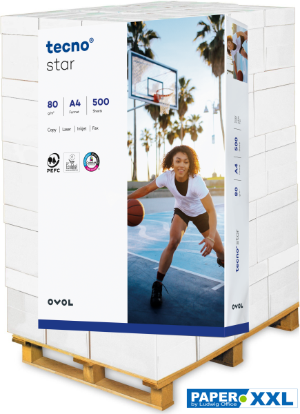 tecno STAR Kopierpapier, 80 g/m², DIN A4 - Palette = 100.000 Blatt
