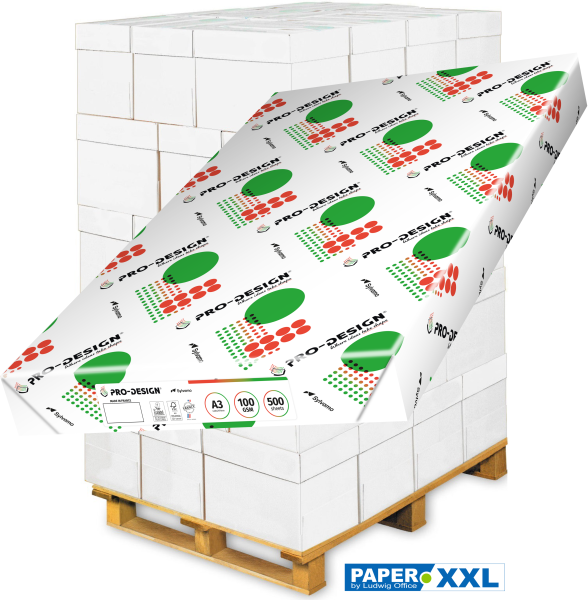 PRO-DESIGN Kopierpapier / Farblaserpapier, 100 g/m², DIN A3 - Palette = 30.000 Blatt