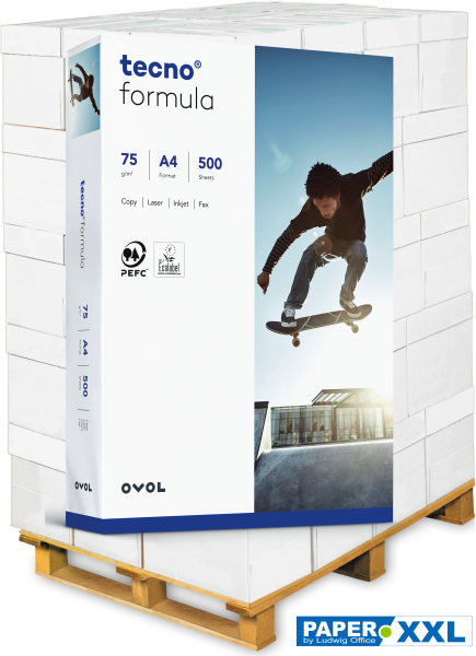tecno FORMULA Kopierpapier, 75 g/m², DIN A4 - Palette = 100.000 Blatt