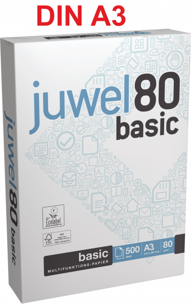 Juwel 80 Basic Kopierpapier FSC, 80 g/m², A3 (297 x 420 mm)