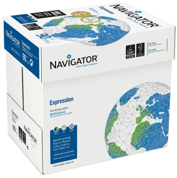Navigator EXPRESSION Kopierpapier, 90 g/m², DIN A4, UNGERIEST, 2.400 Blatt in der MAXIBOX