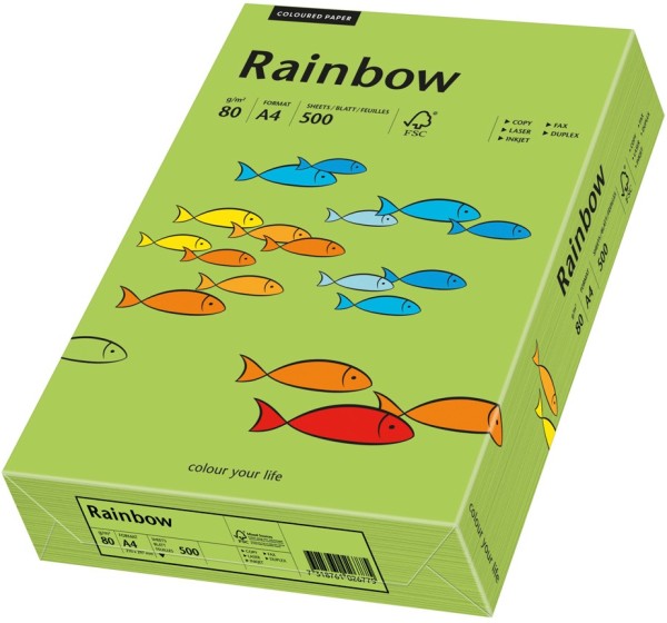 Rainbow 76 grün, farbiges Kopierpapier, 80 g/m², DIN A4