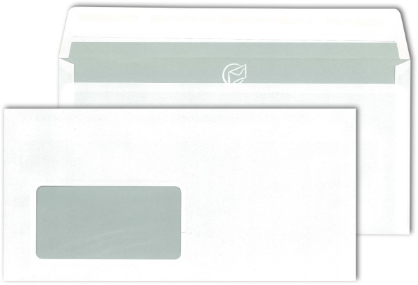 Fenster-Briefhüllen, weiß 90 g DIN lang, DIGITAL - haftklebend