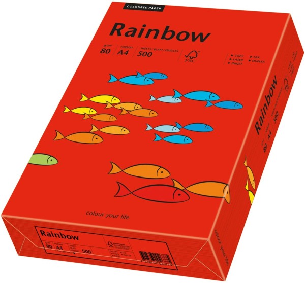 Rainbow 28 intensivrot, farbiges Kopierpapier, 80 g/m², DIN A4